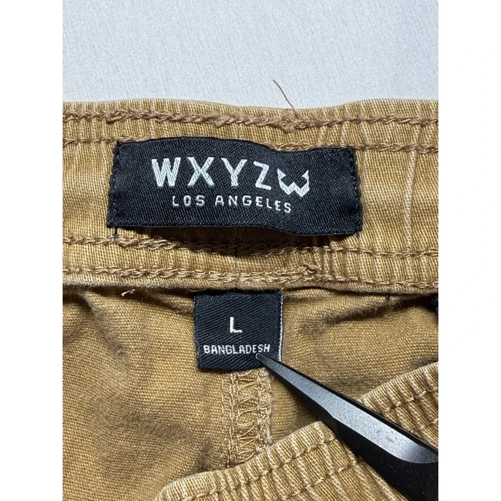 WXYZ Los Angeles Jogger Pants Mens Large‎ Khaki Cotton Tapered Leg Cargo Pockets
